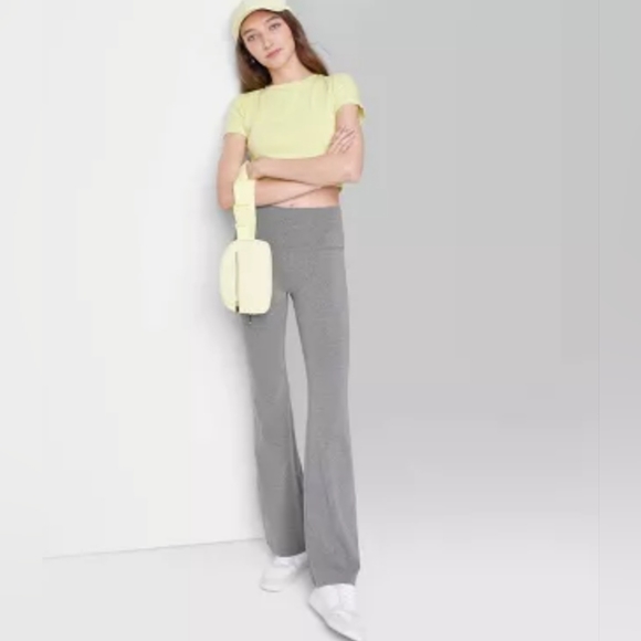 wild fable Pants - Women’s Gray Flared Heathered Yoga Pants.